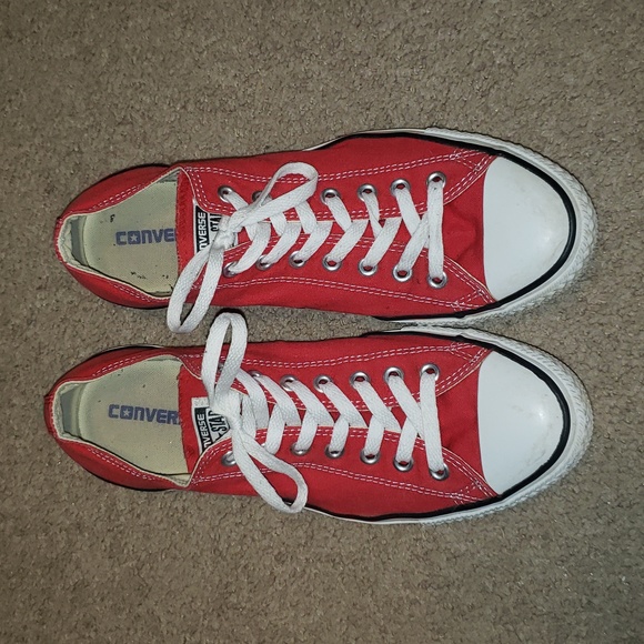Classic mens red & white Converse All Star sneakers. Mens sz 10, Women's 12. - Picture 2 of 13